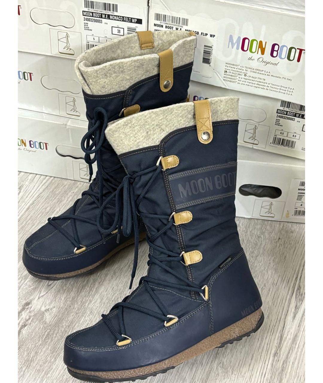 MOON BOOT Синие сапоги, фото 5