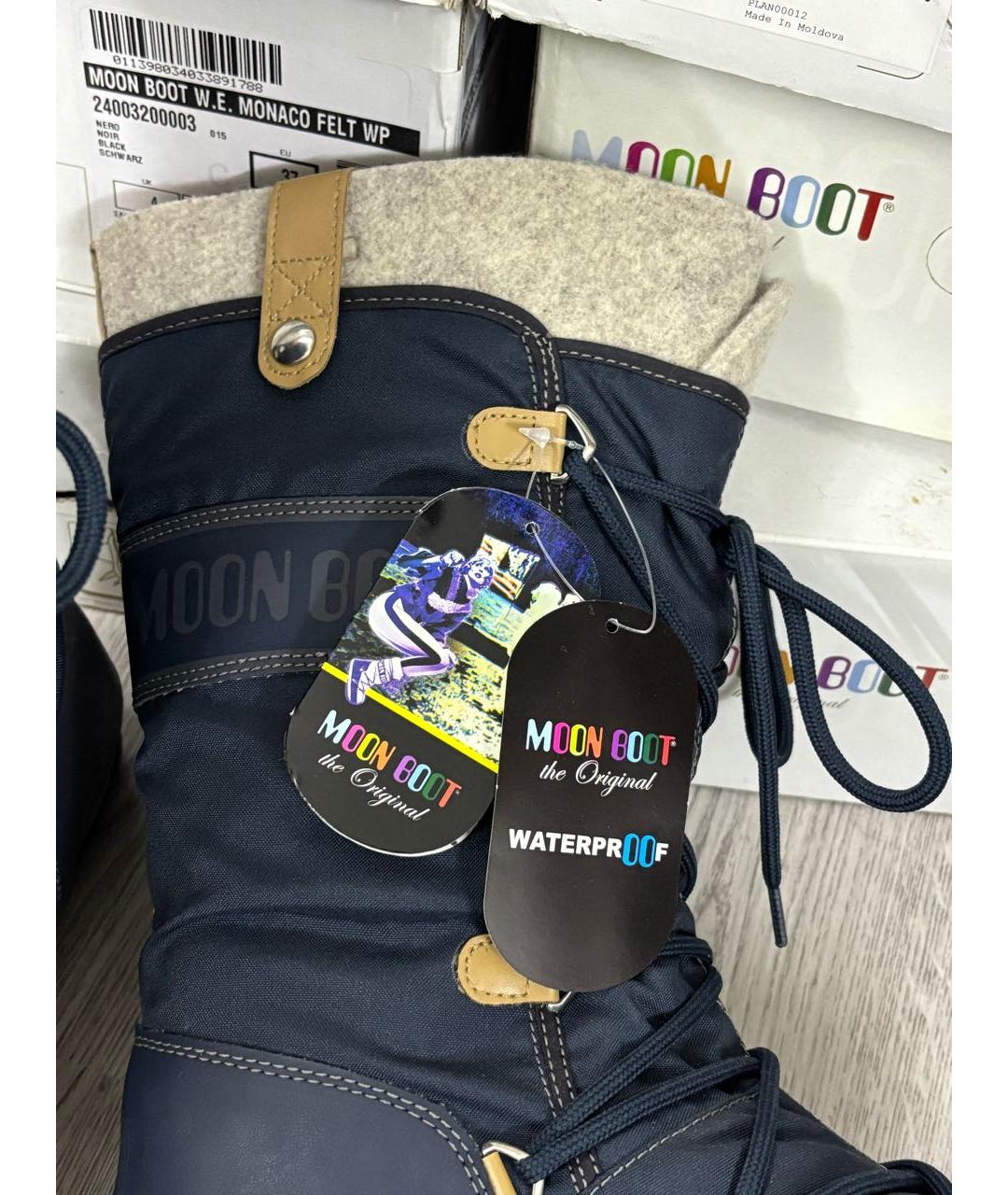 MOON BOOT Синие сапоги, фото 3