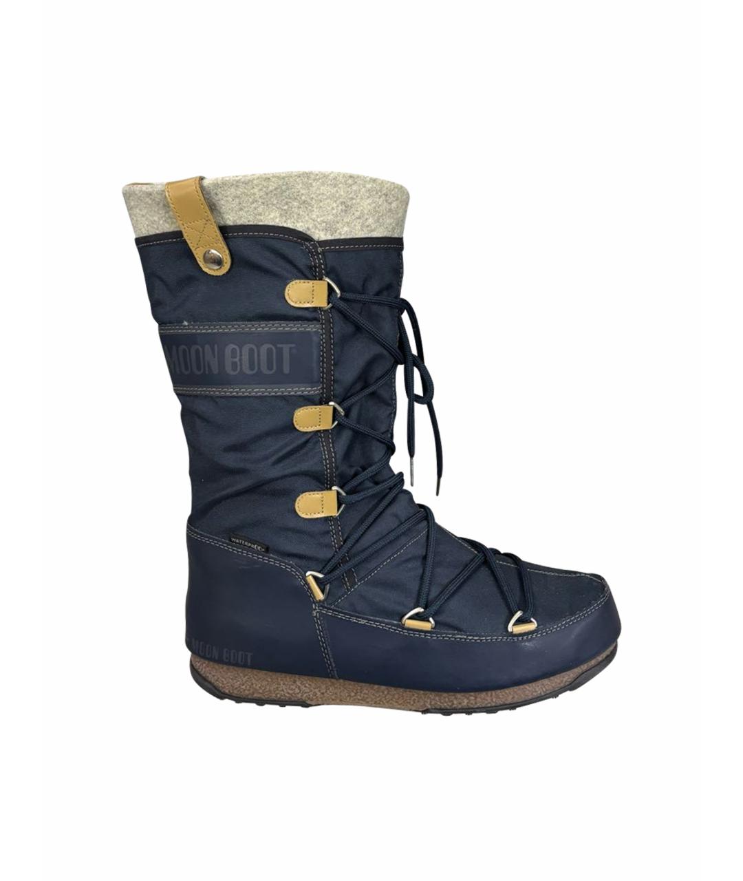 MOON BOOT Синие сапоги, фото 1