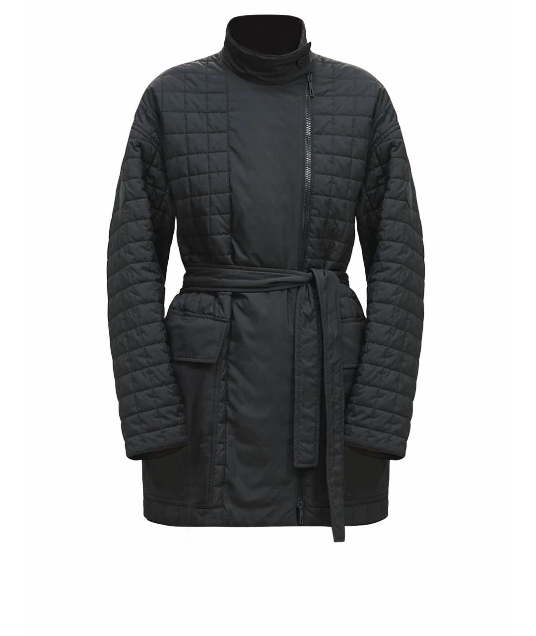 HERMES Черное полиэстеровое пальто, фото 1