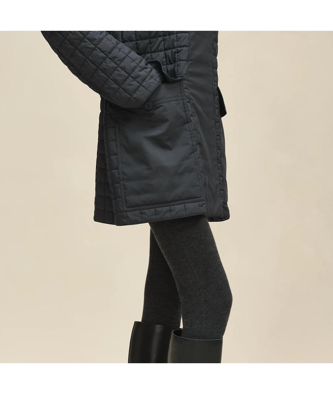 HERMES Черное полиэстеровое пальто, фото 6