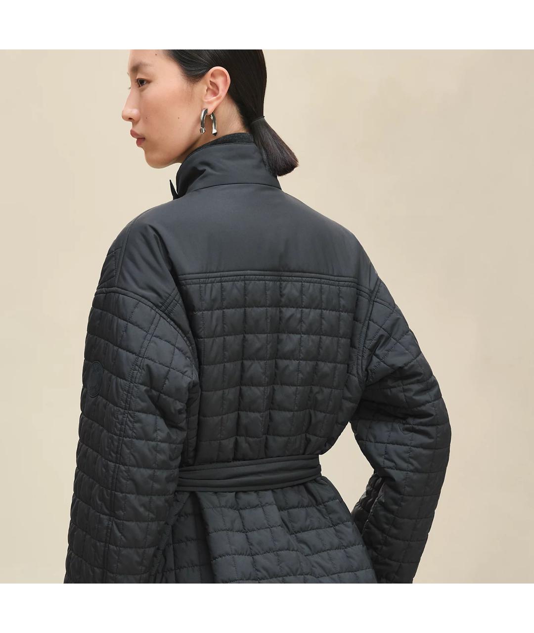 HERMES Черное полиэстеровое пальто, фото 5