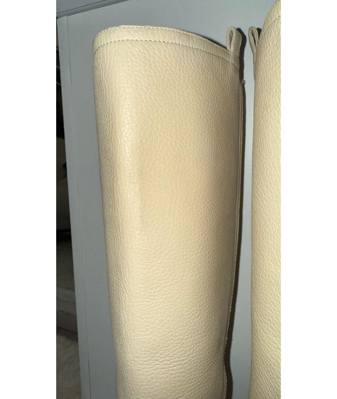 CHRISTIAN DIOR Бежевые кожаные сапоги, фото 6