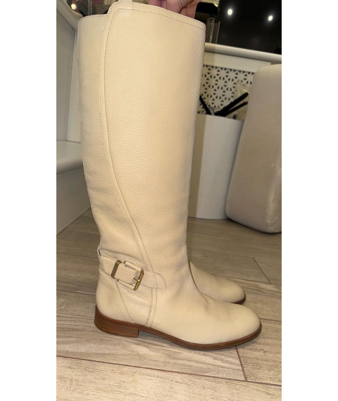 CHRISTIAN DIOR Бежевые кожаные сапоги, фото 7