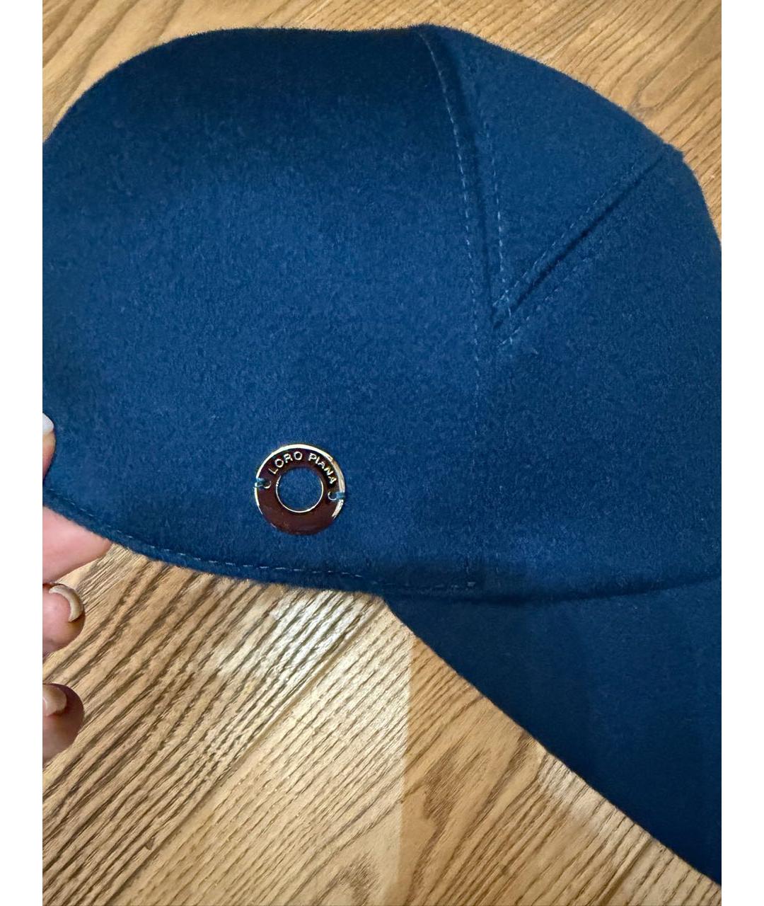 LORO PIANA Синяя кашемировая кепка, фото 2
