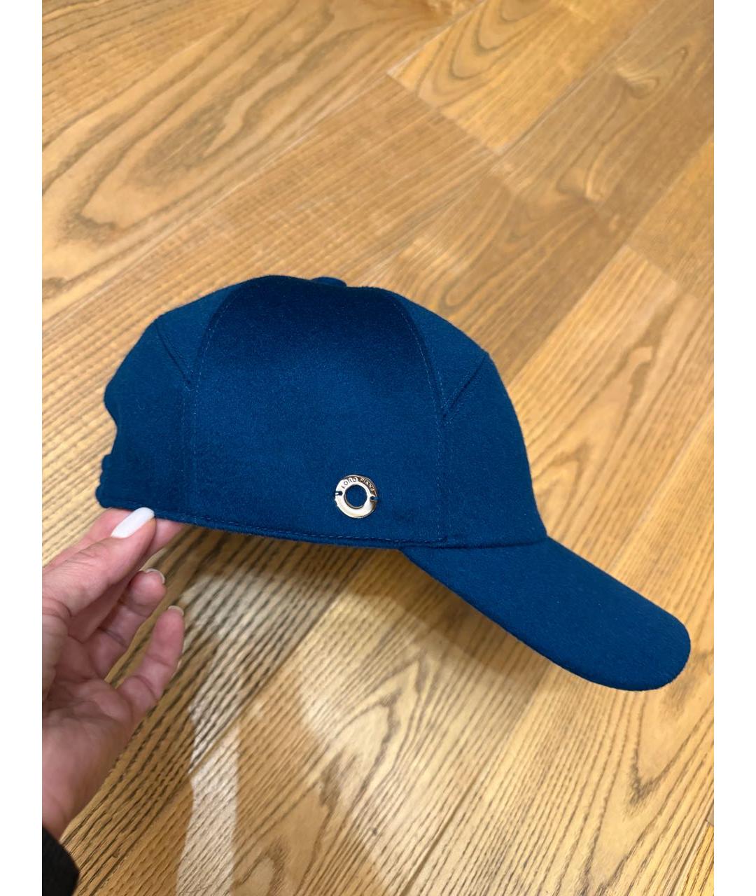 LORO PIANA Синяя кашемировая кепка, фото 6