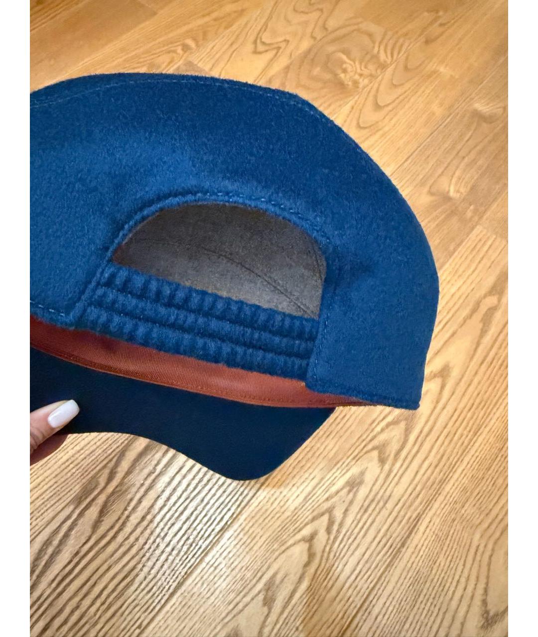 LORO PIANA Синяя кашемировая кепка, фото 3