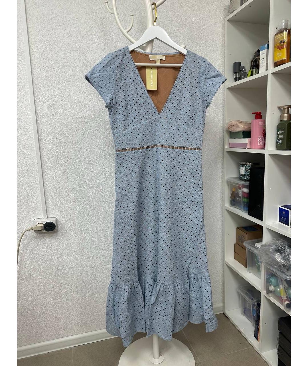 MICHAEL KORS Голубое кружевное повседневное платье, фото 5