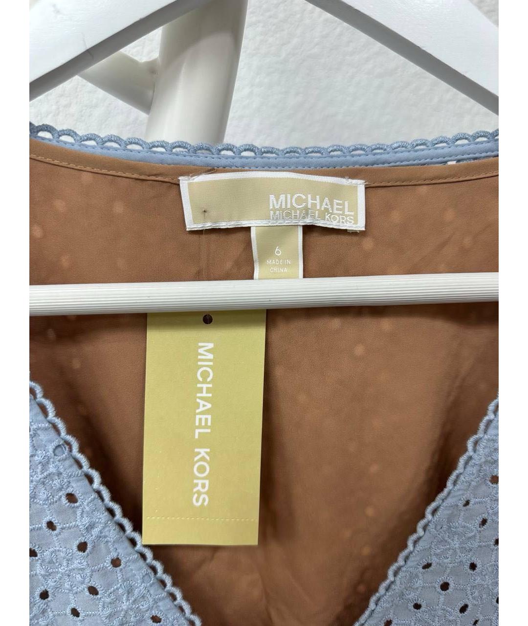 MICHAEL KORS Голубое кружевное повседневное платье, фото 3