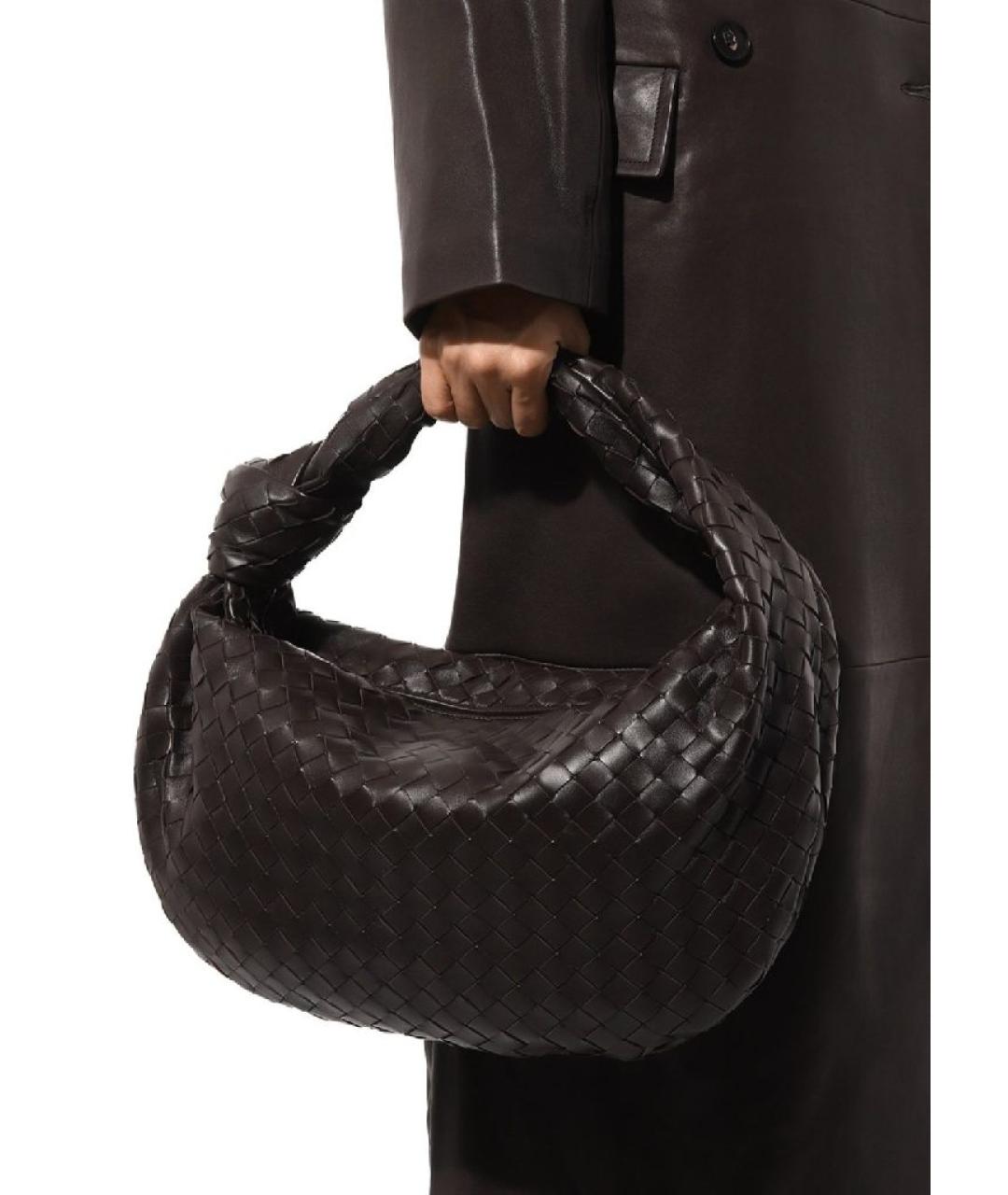 BOTTEGA VENETA Коричневая кожаная сумка с короткими ручками, фото 7