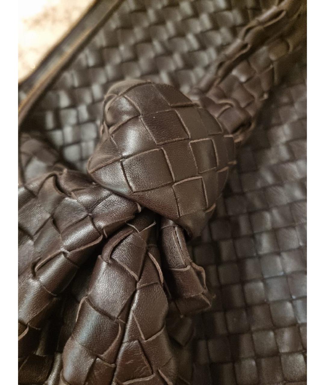 BOTTEGA VENETA Коричневая кожаная сумка с короткими ручками, фото 8