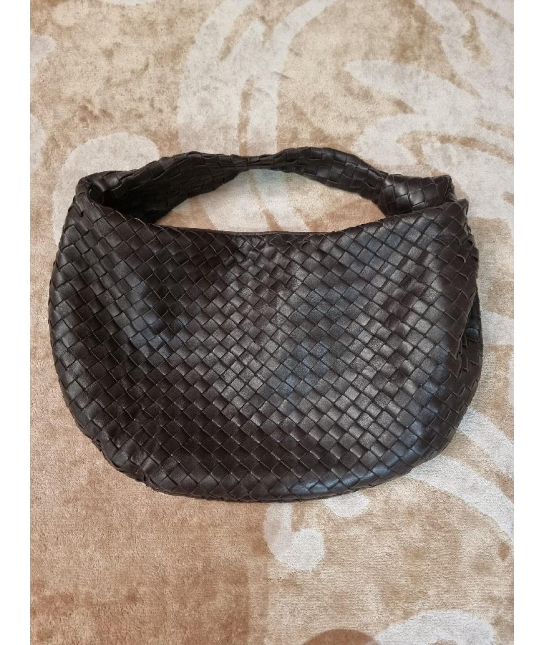 BOTTEGA VENETA Коричневая кожаная сумка с короткими ручками, фото 3