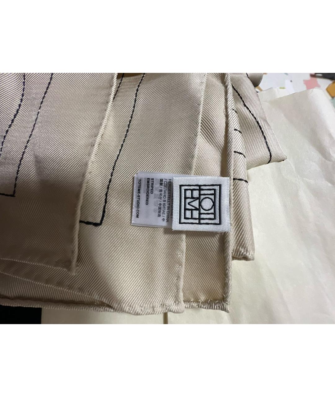 TOTEME Бежевый шелковый платок, фото 3