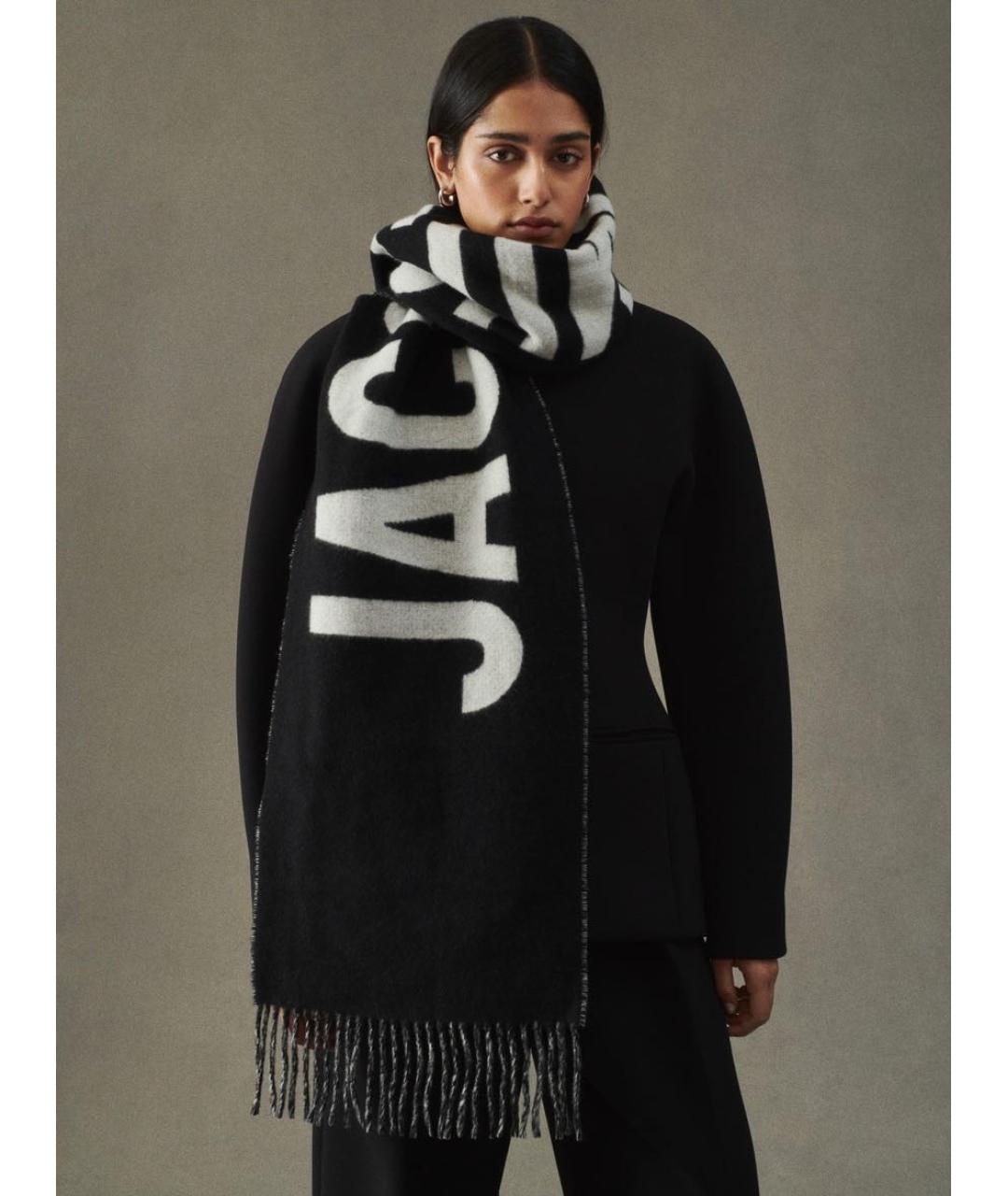 JACQUEMUS Черный шерстяной шарф, фото 2