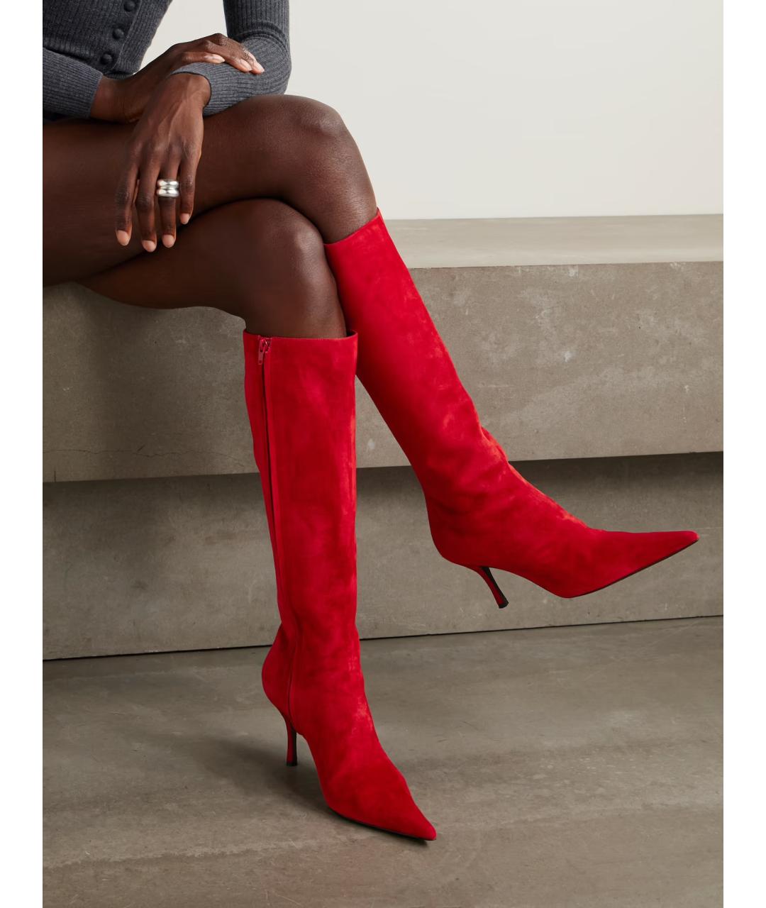 MAGDA BUTRYM Красные замшевые сапоги, фото 2