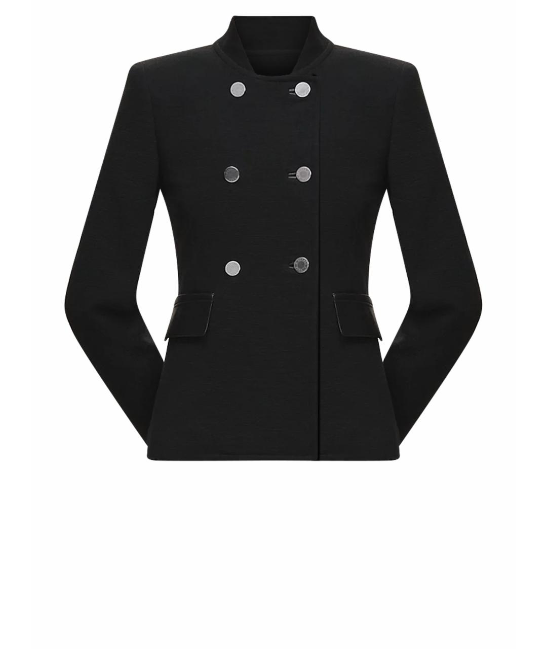 HERMES Черное шерстяное пальто, фото 1