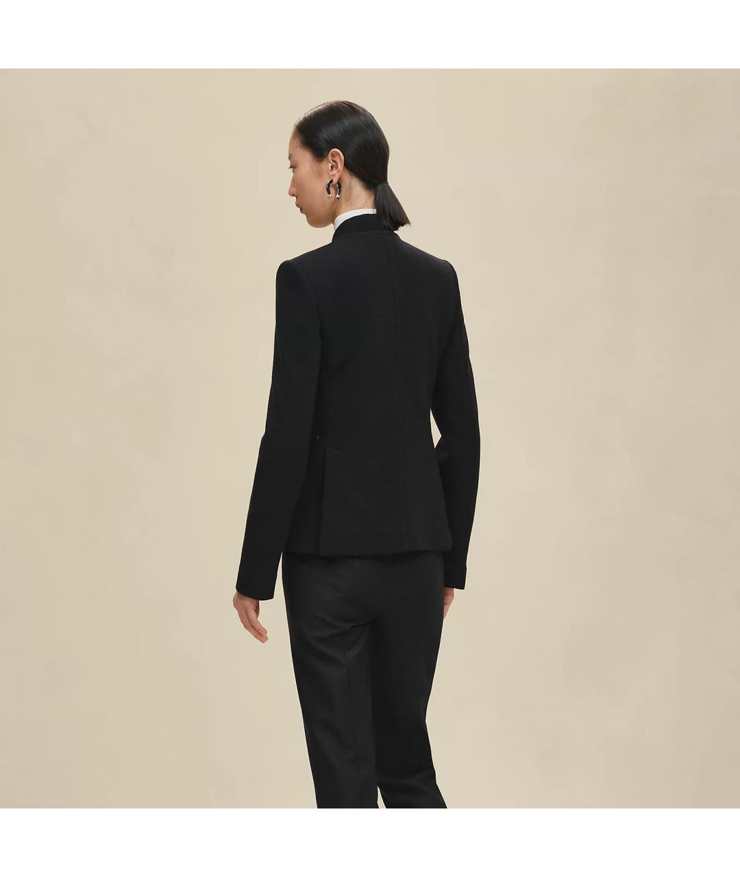 HERMES Черное шерстяное пальто, фото 3