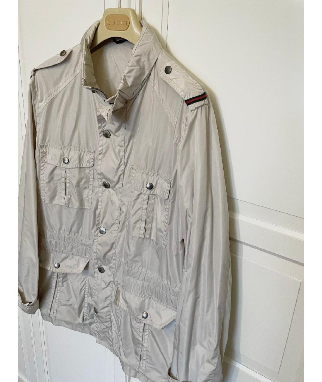 GUCCI Бежевый полиамидовый тренч / плащ, фото 2