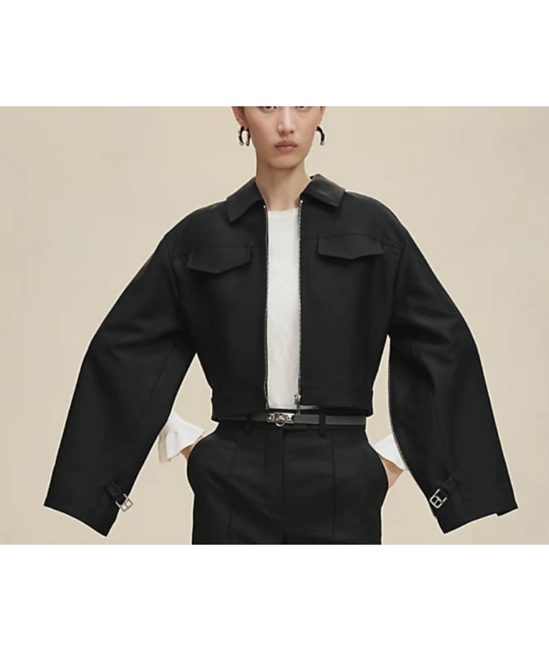 HERMES Черная вискозная куртка, фото 10
