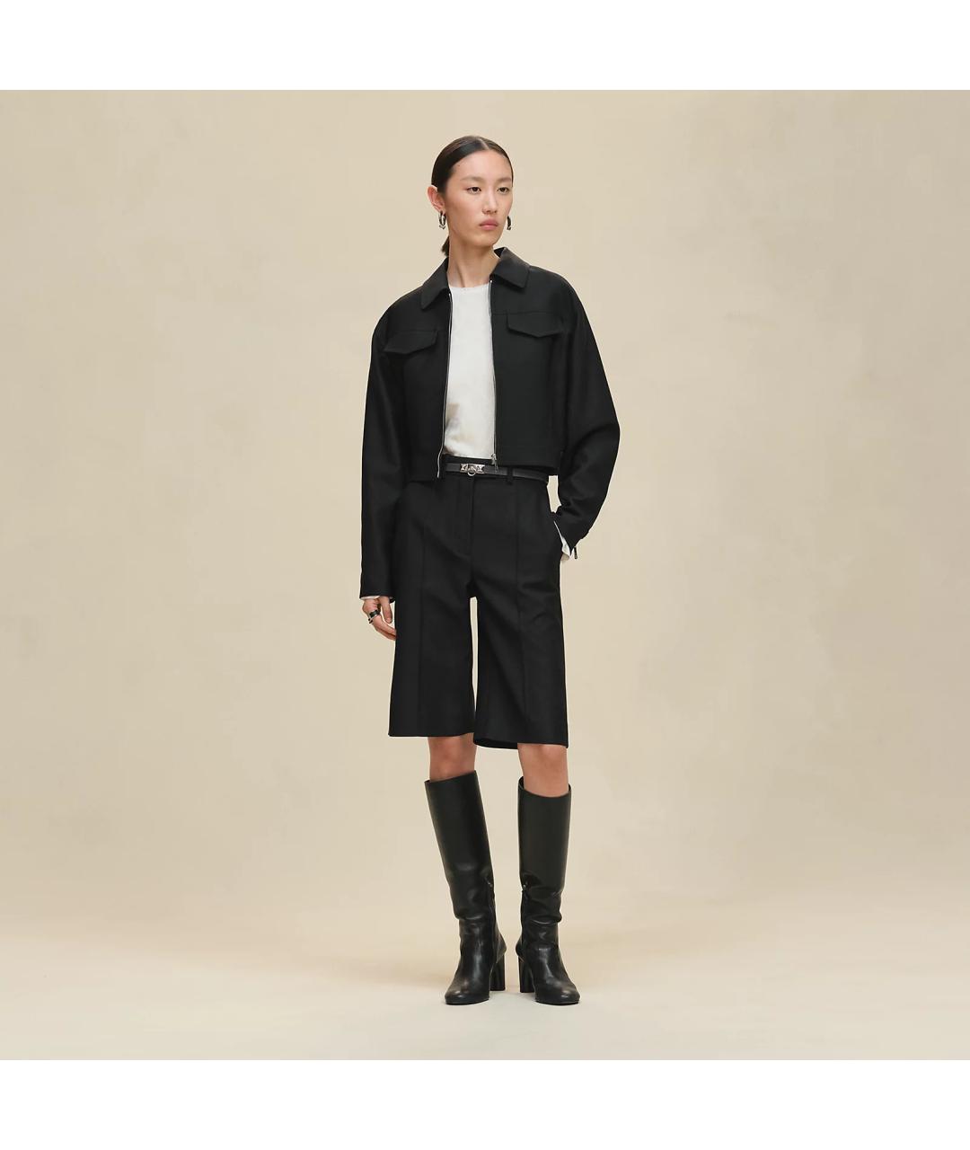 HERMES Черная вискозная куртка, фото 2