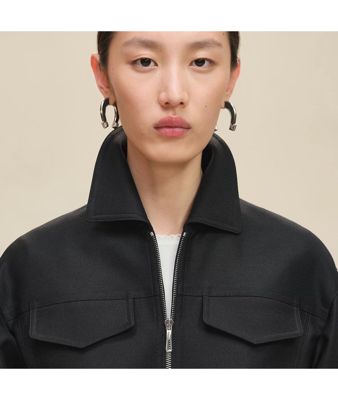 HERMES Черная вискозная куртка, фото 5