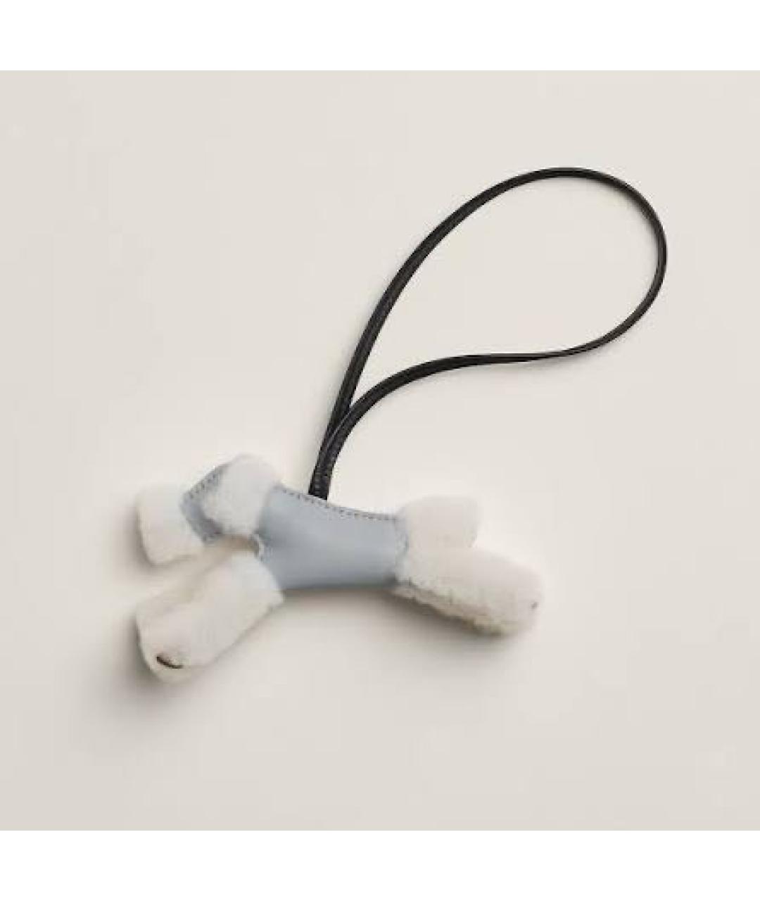 HERMES Белый брелок, фото 3