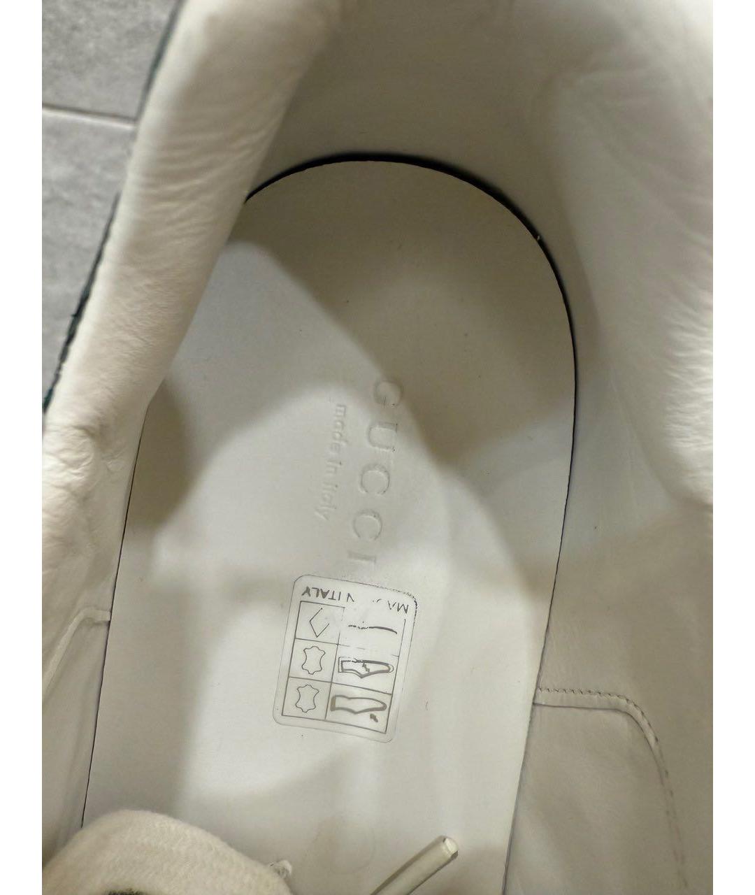 GUCCI Белые кожаные кеды, фото 5