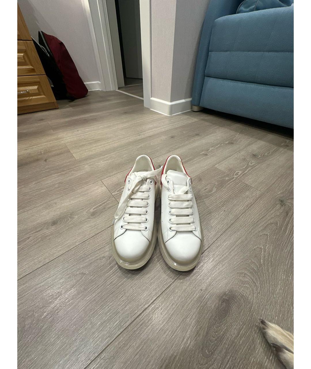 ALEXANDER MCQUEEN Белые кожаные кеды, фото 2