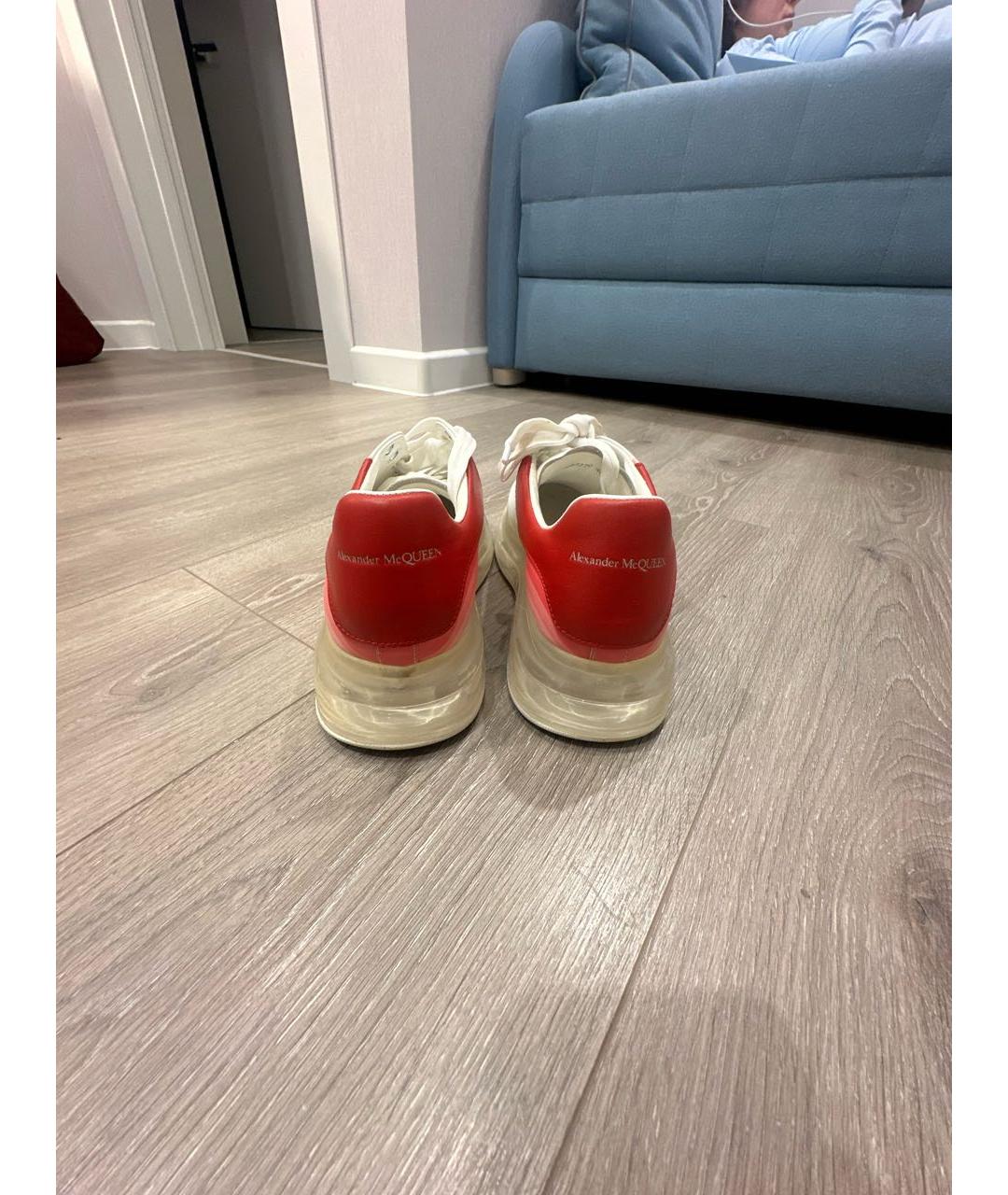 ALEXANDER MCQUEEN Белые кожаные кеды, фото 4