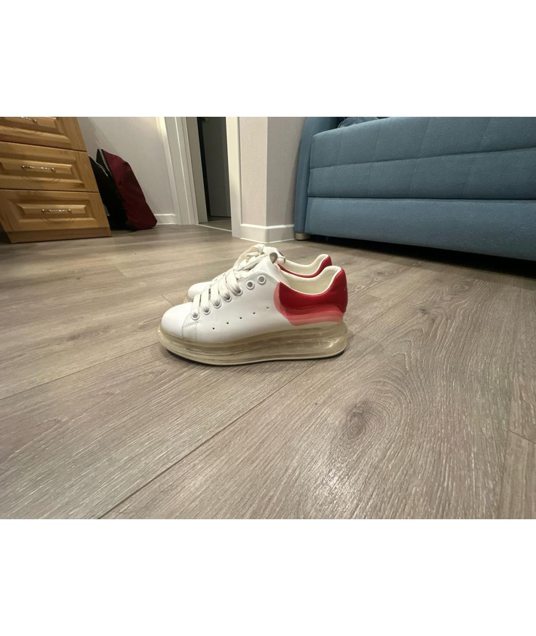 ALEXANDER MCQUEEN Белые кожаные кеды, фото 8