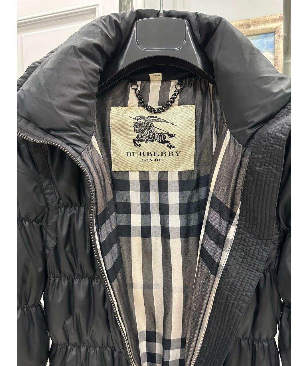 BURBERRY Черный полиэстеровый пуховик, фото 3