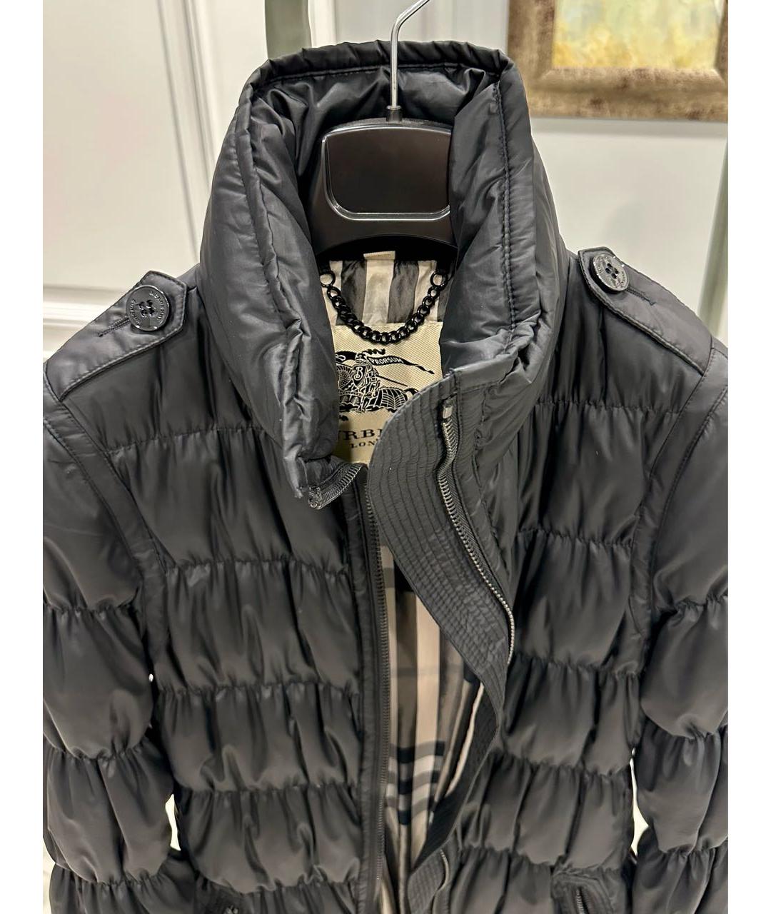 BURBERRY Черный полиэстеровый пуховик, фото 4