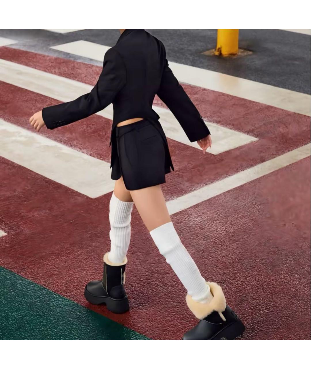 UGG AUSTRALIA Черные кожаные ботинки, фото 7