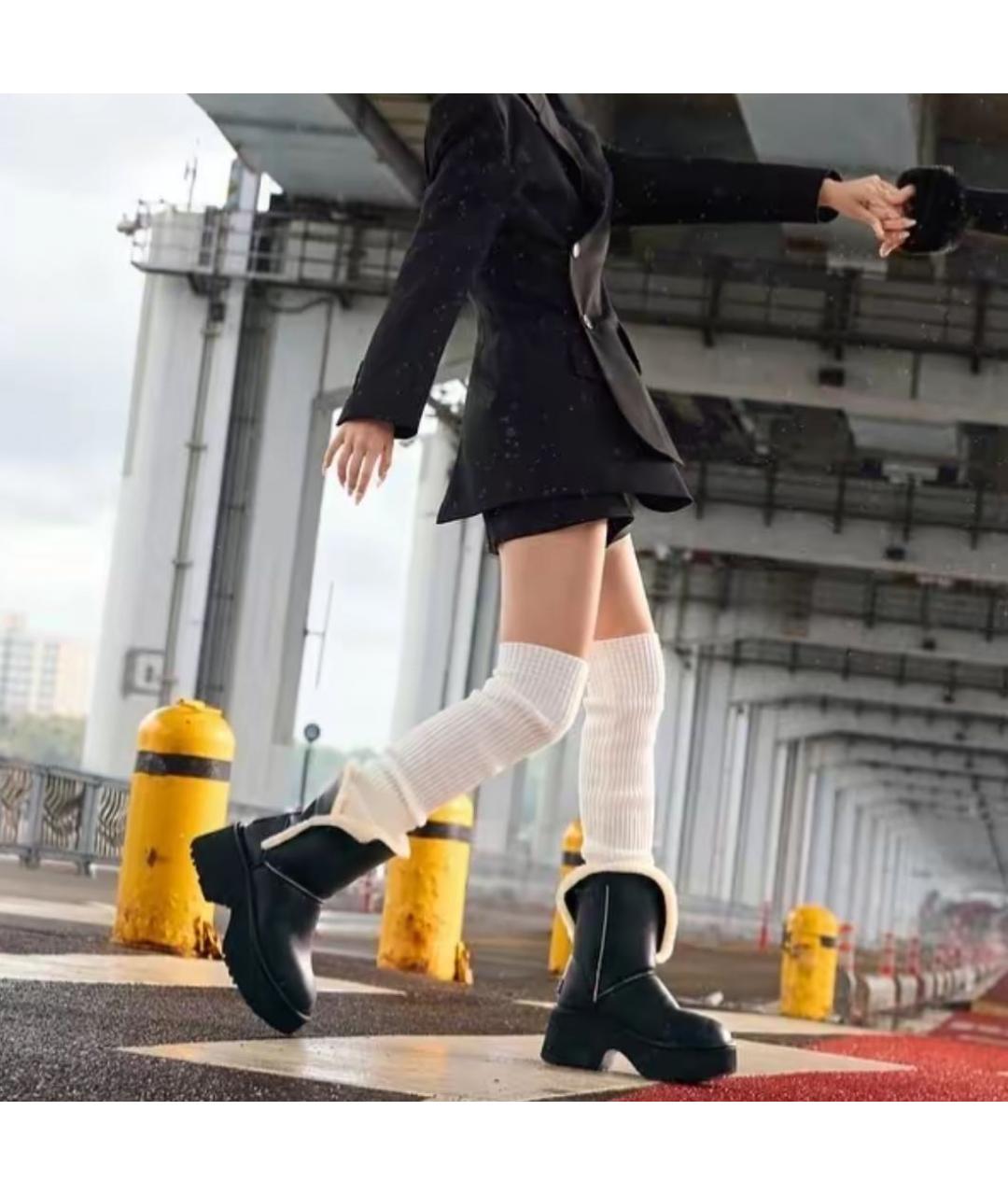 UGG AUSTRALIA Черные кожаные ботинки, фото 8