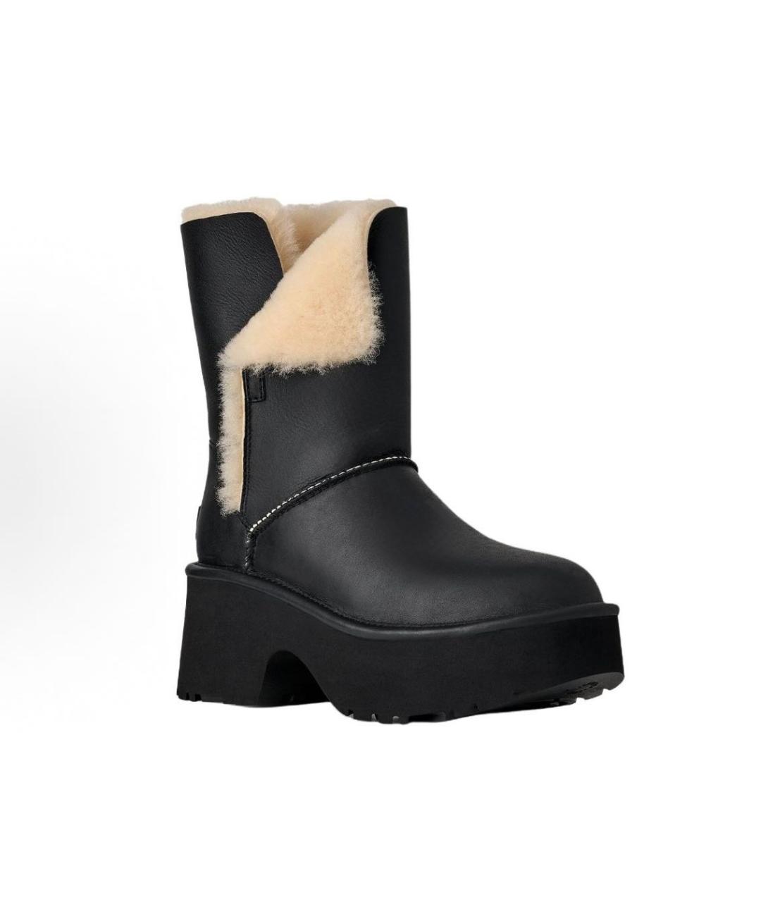 UGG AUSTRALIA Черные кожаные ботинки, фото 3