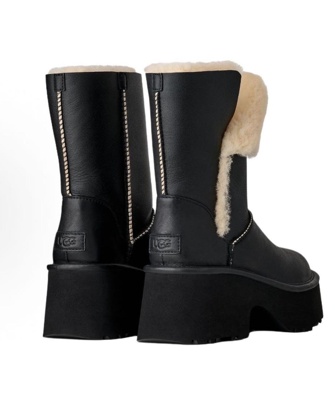 UGG AUSTRALIA Черные кожаные ботинки, фото 4