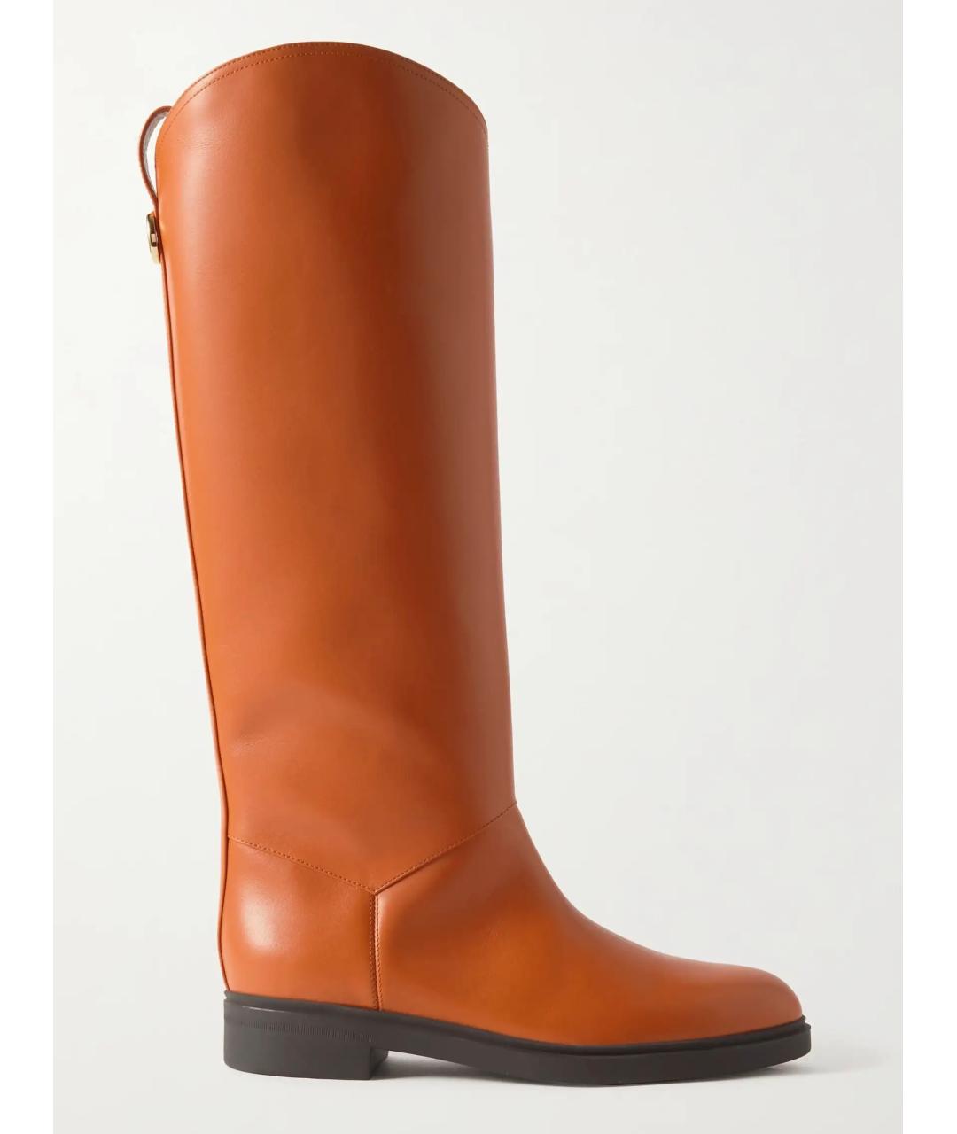 LORO PIANA Коричневые кожаные сапоги, фото 4