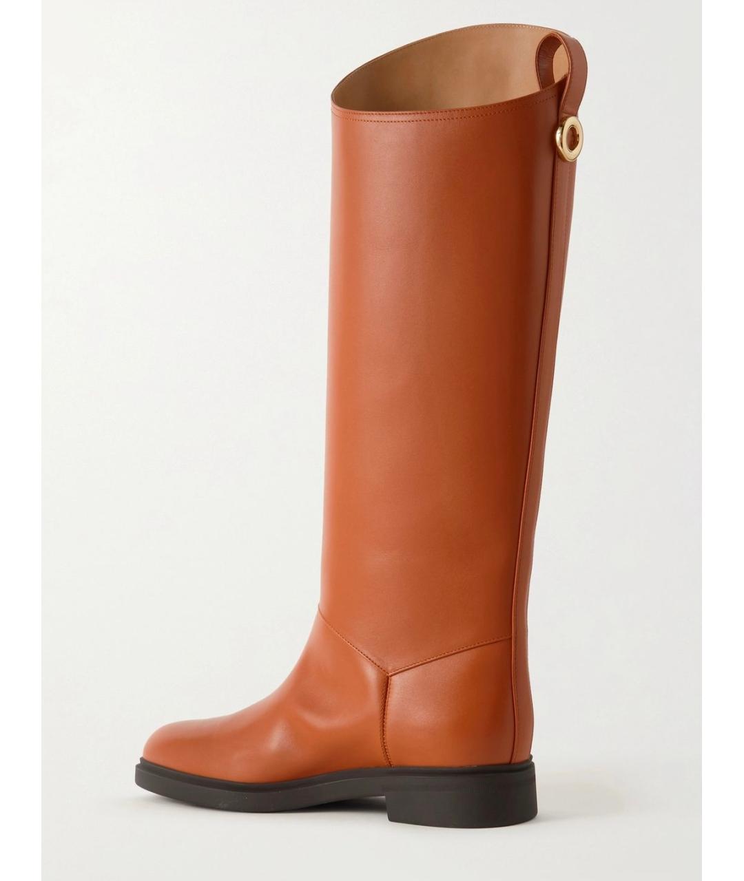 LORO PIANA Коричневые кожаные сапоги, фото 3