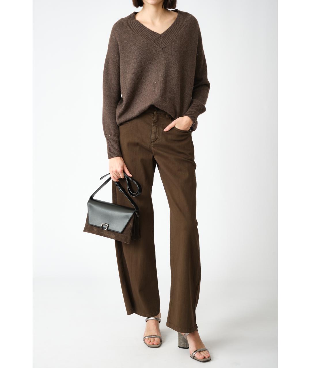 BRUNELLO CUCINELLI Коричневый кашемировый джемпер / свитер, фото 8