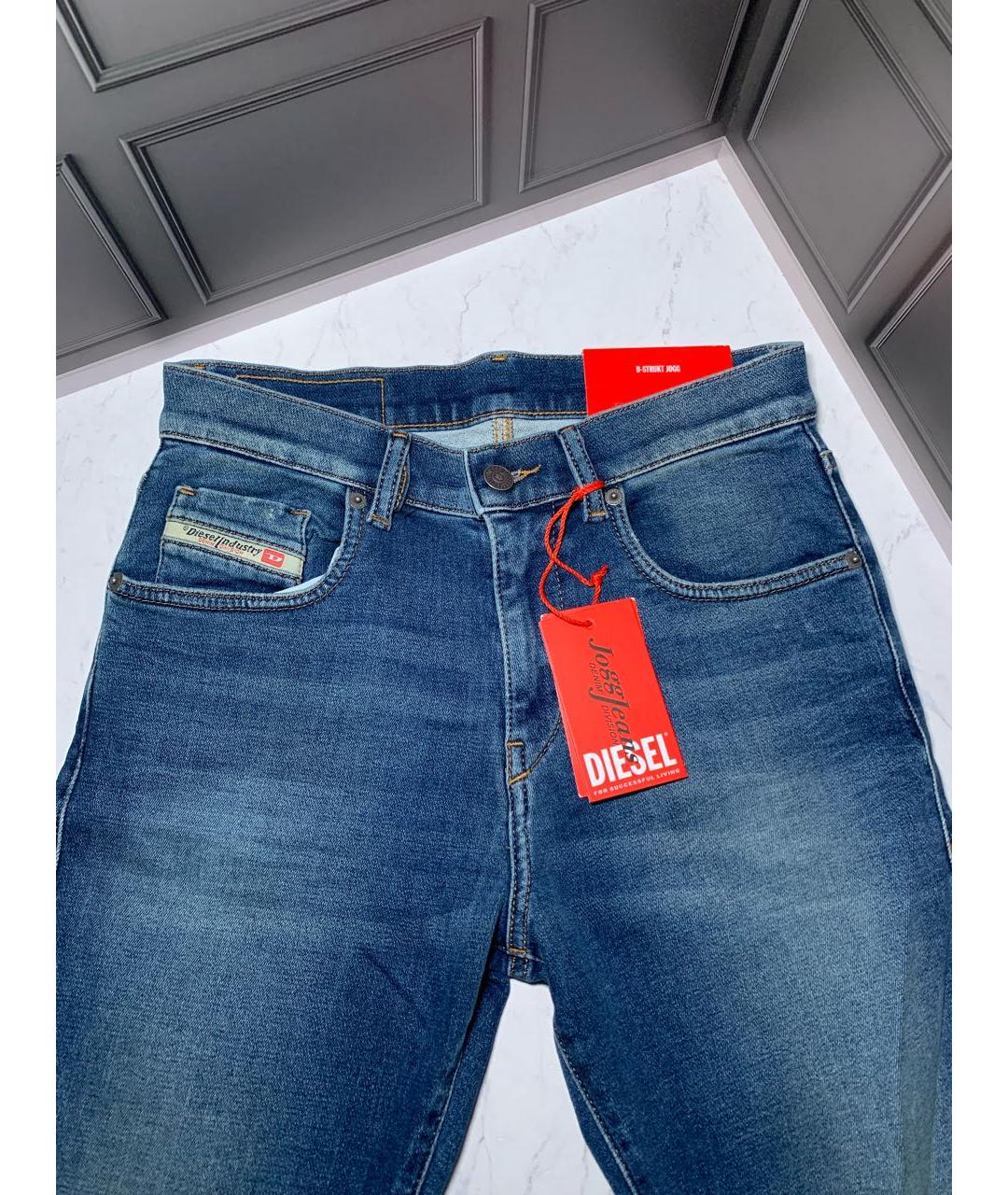 DIESEL Синие хлопко-эластановые джинсы слим, фото 3