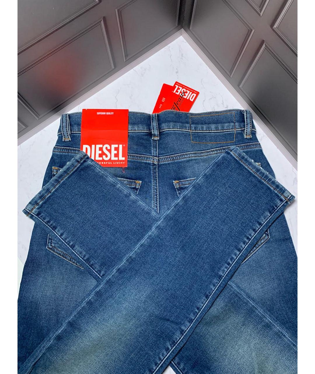 DIESEL Синие хлопко-эластановые джинсы слим, фото 5