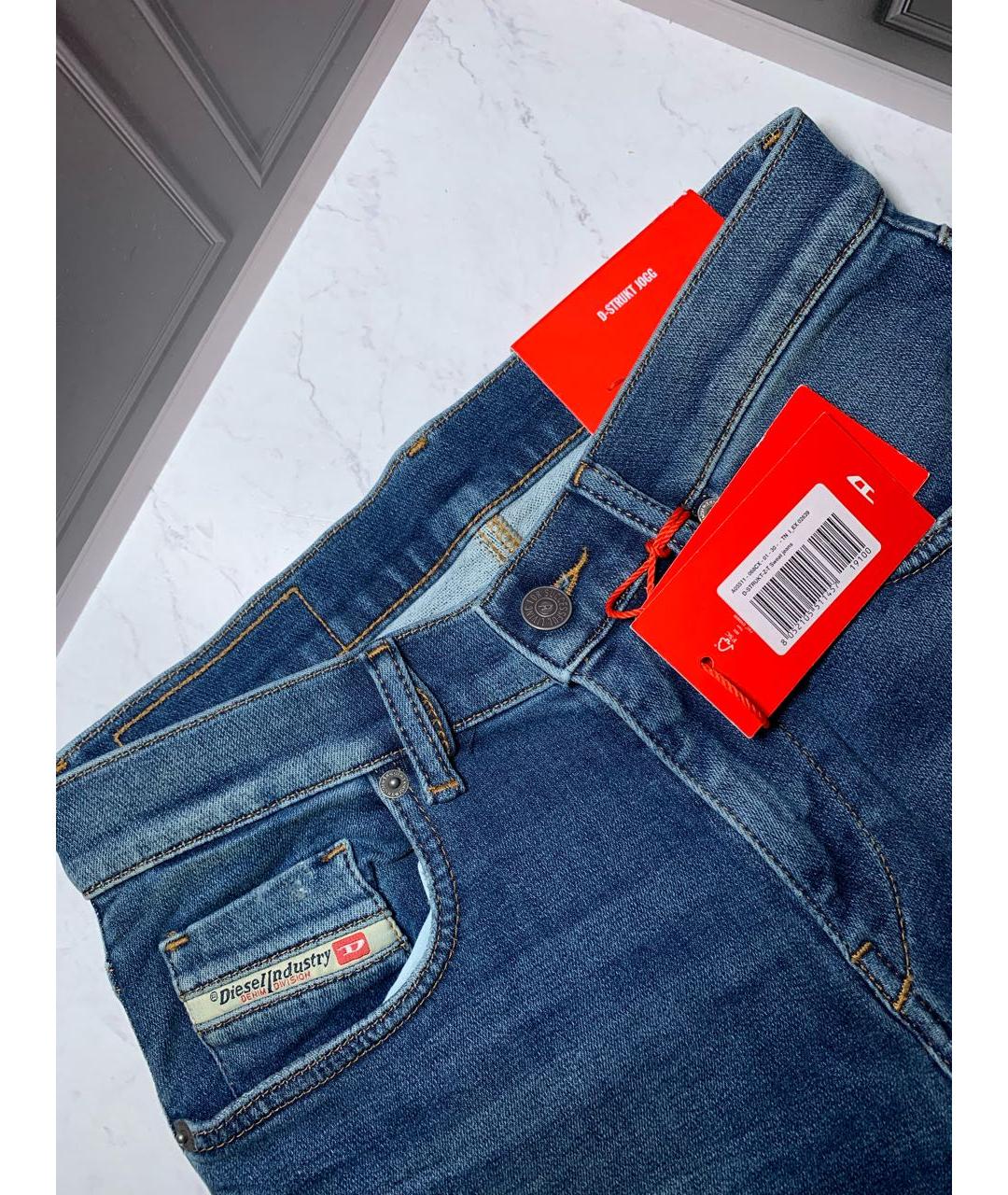 DIESEL Синие хлопко-эластановые джинсы слим, фото 7