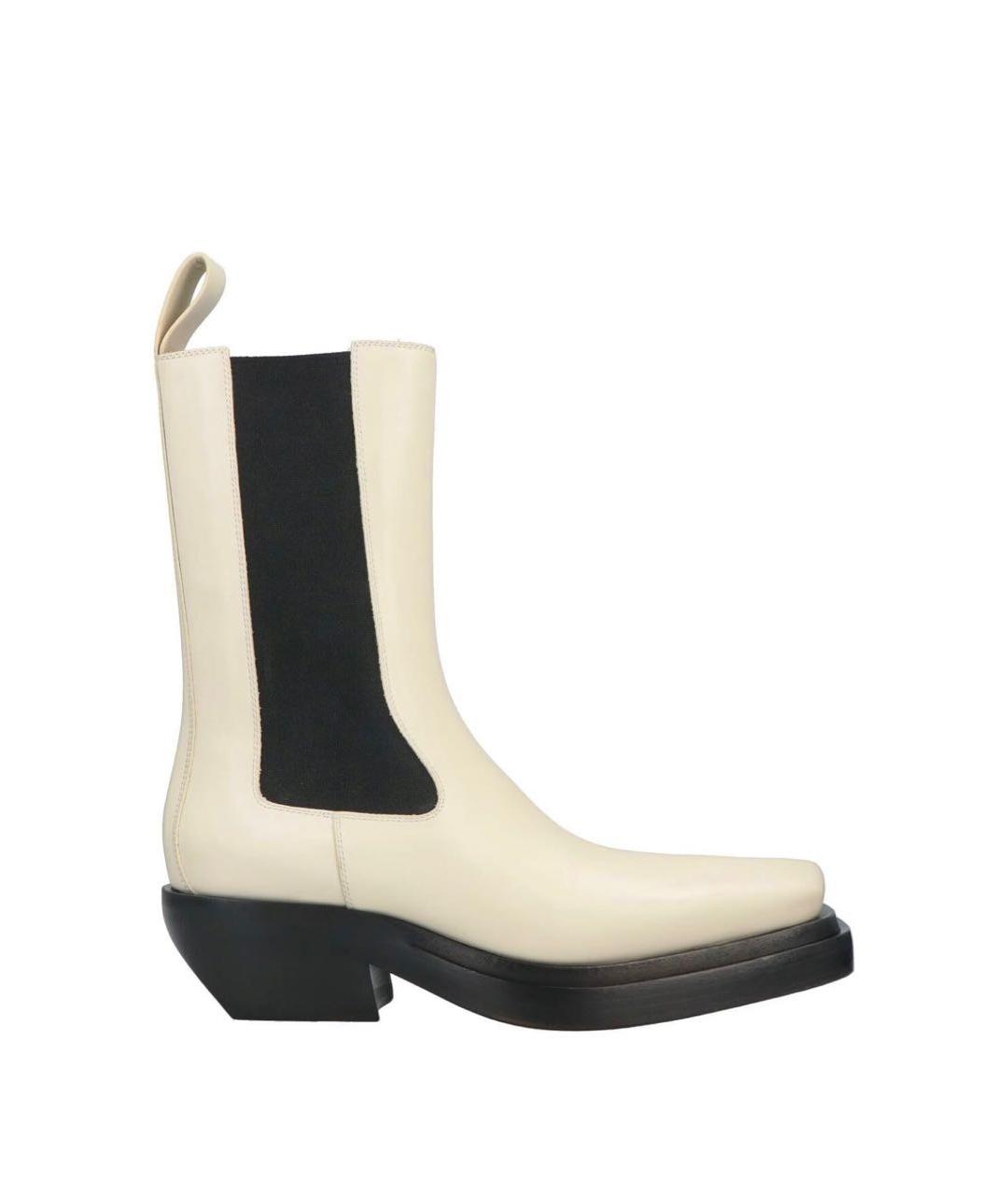 BOTTEGA VENETA Бежевые кожаные ботильоны, фото 1