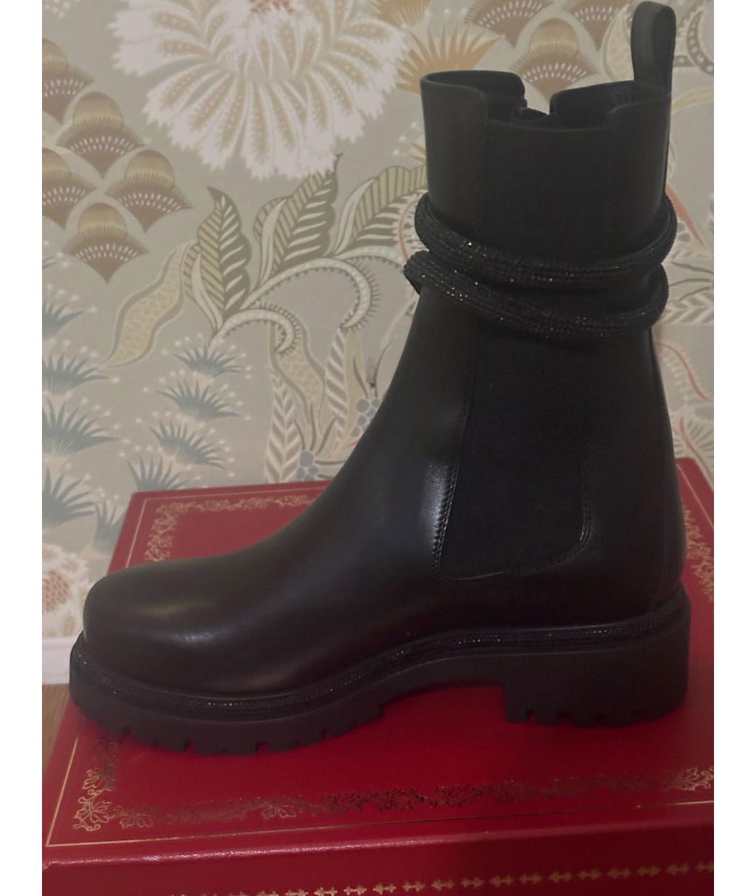 RENE CAOVILLA Черные кожаные ботинки, фото 4