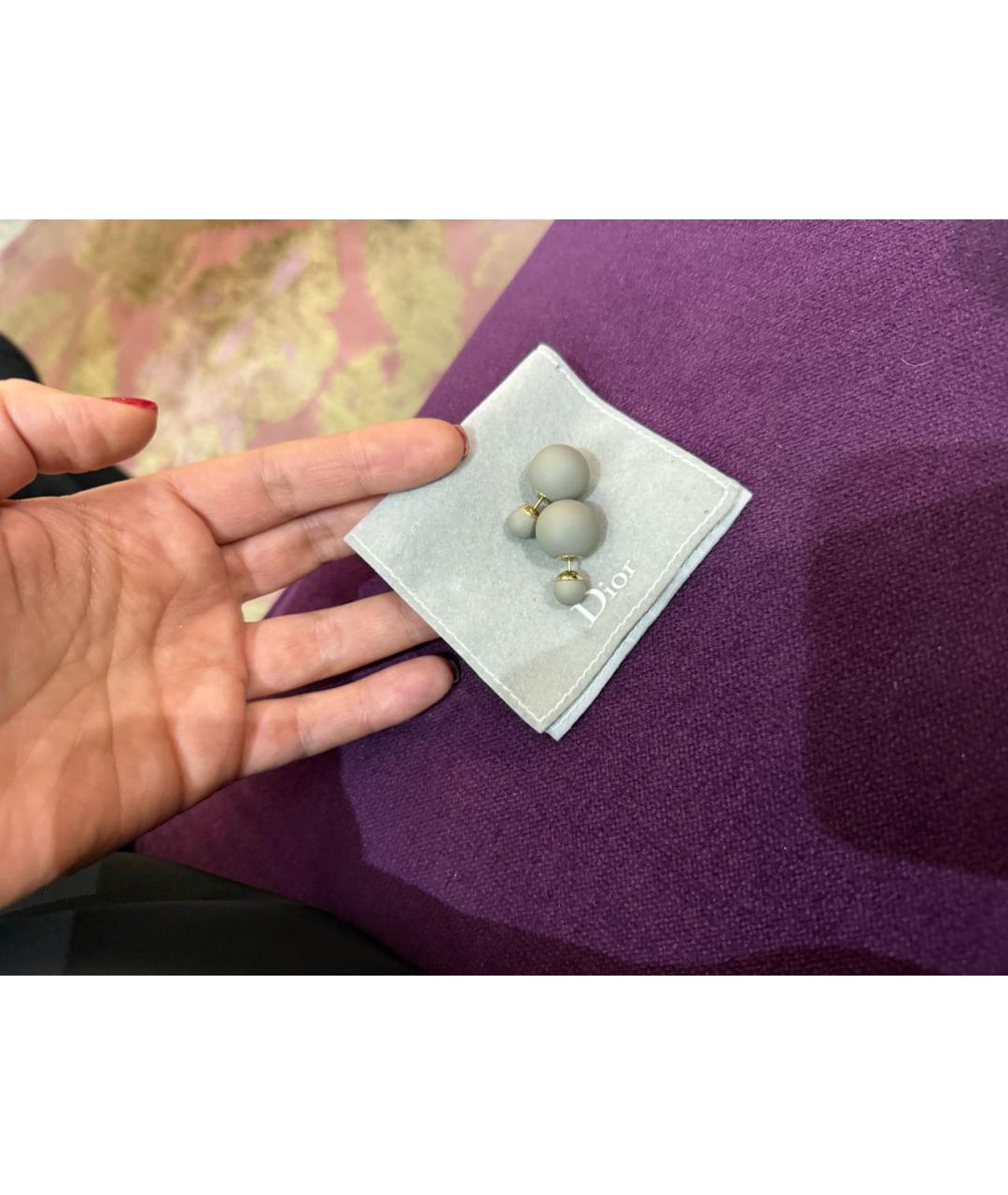 CHRISTIAN DIOR Серые серьги, фото 3