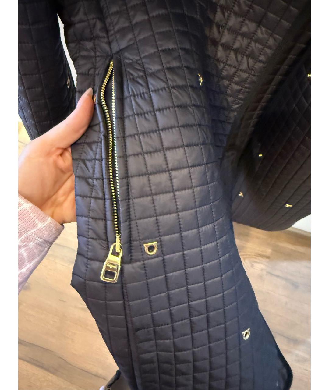 FERRAGAMO Темно-синий полиамидовый тренч/плащ, фото 6