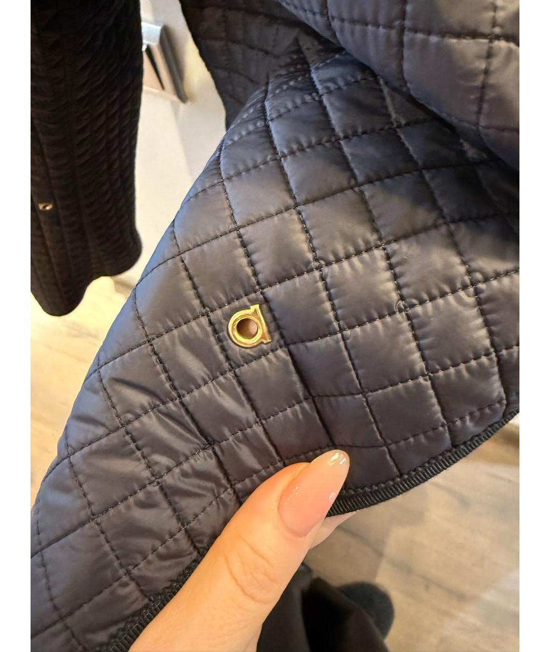 FERRAGAMO Темно-синий полиамидовый тренч/плащ, фото 4