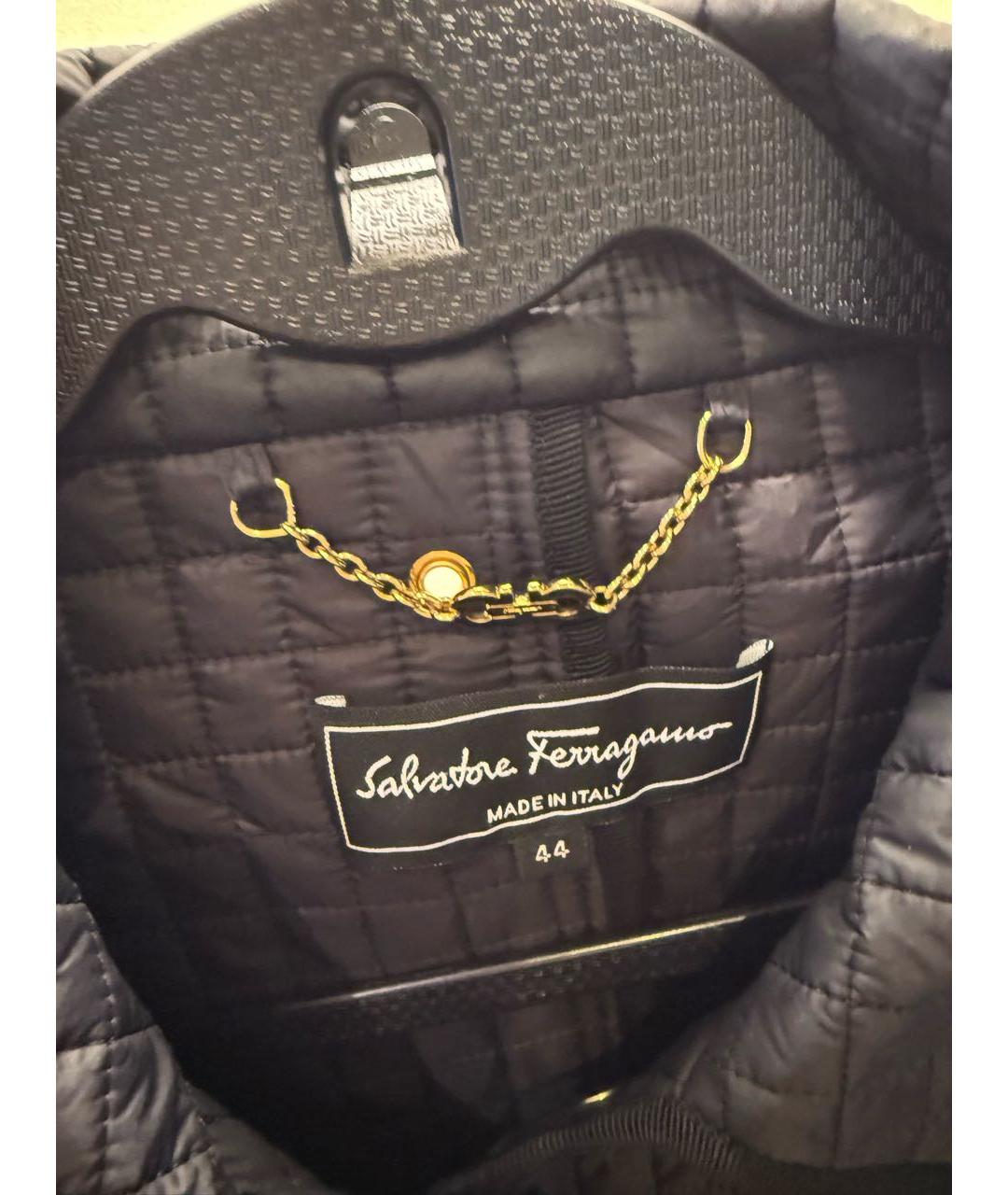 FERRAGAMO Темно-синий полиамидовый тренч/плащ, фото 3