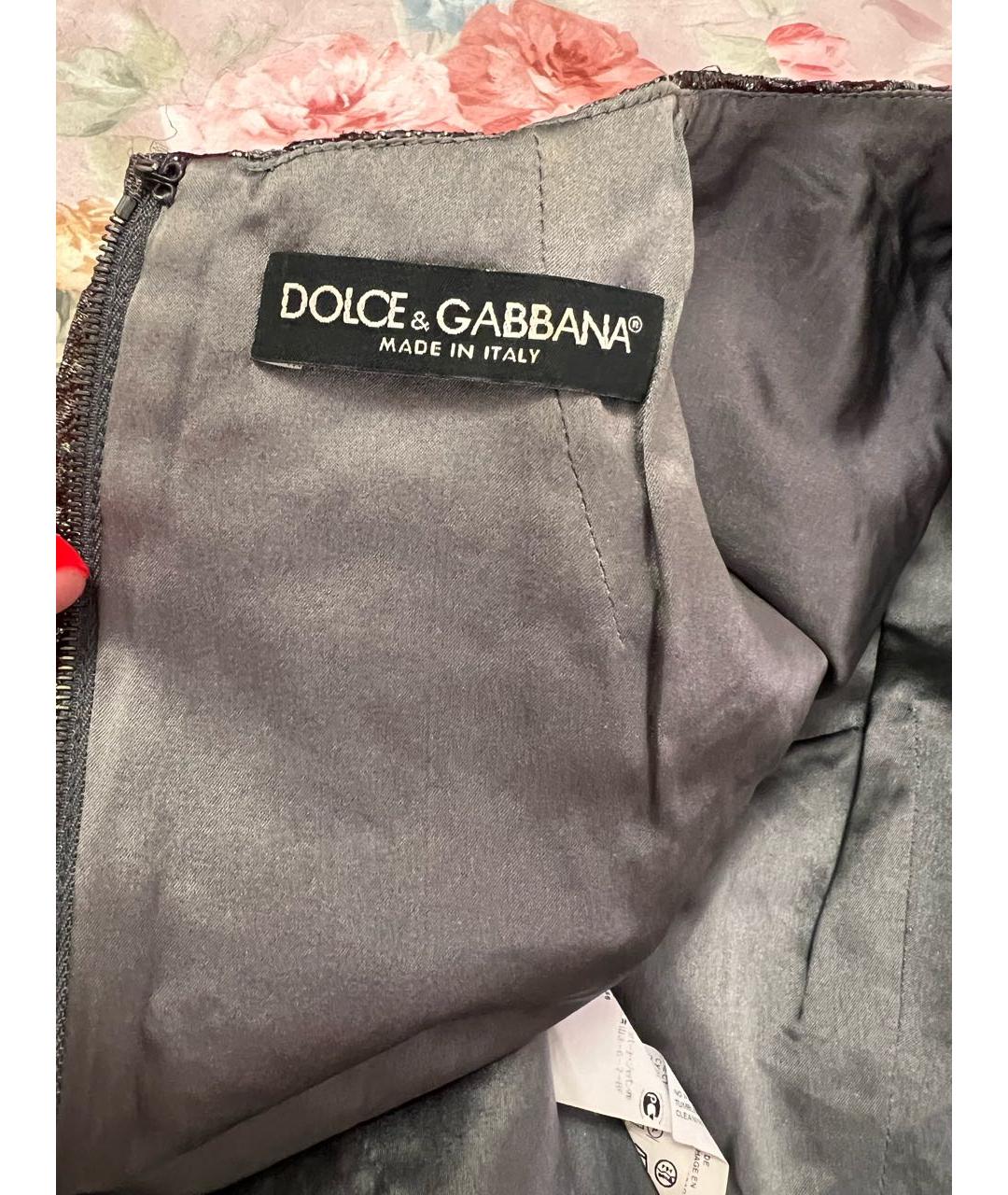 DOLCE&GABBANA Мульти шелковое коктейльное платье, фото 2