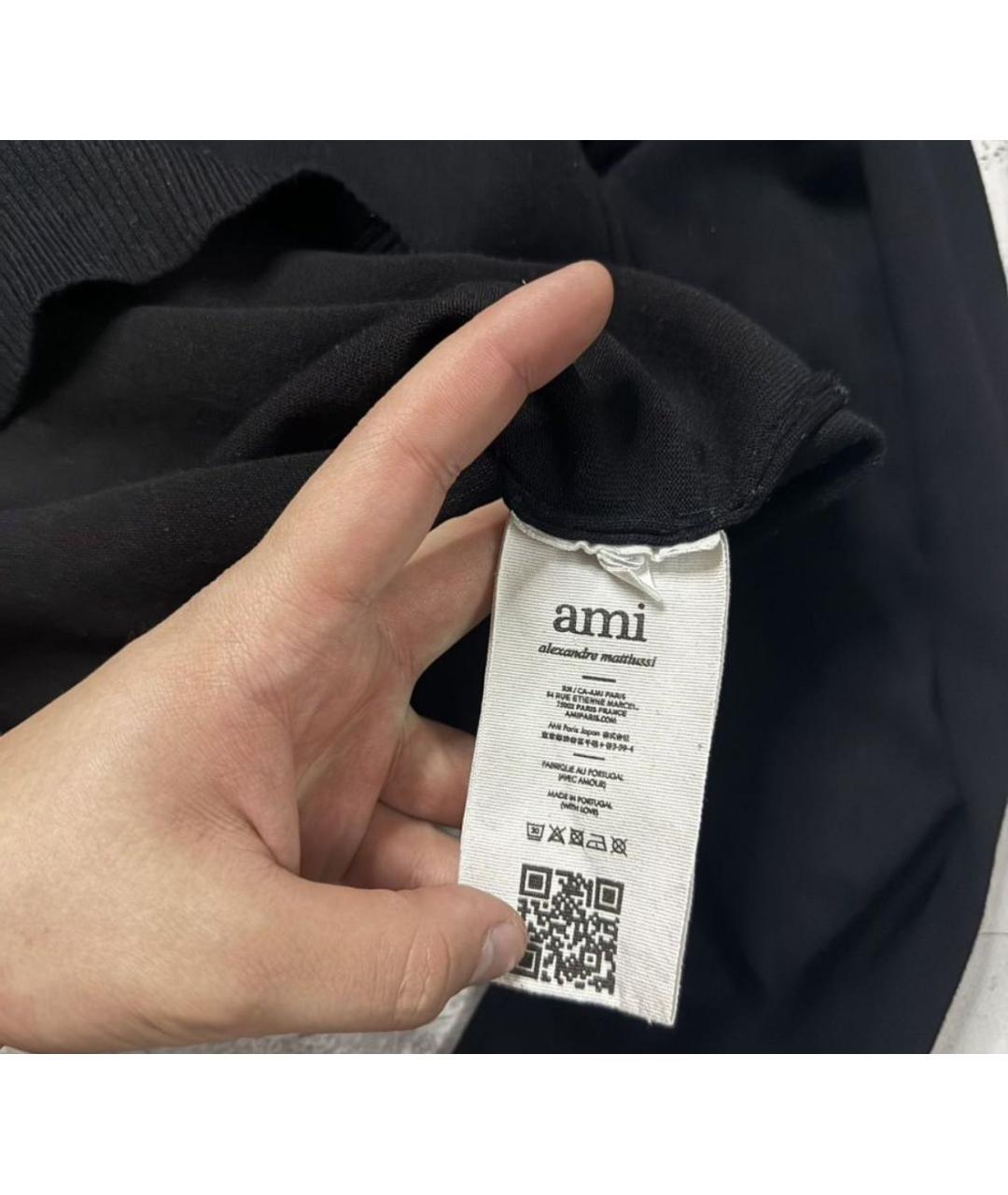 Ami Paris Черное поло с длинным рукавом, фото 5